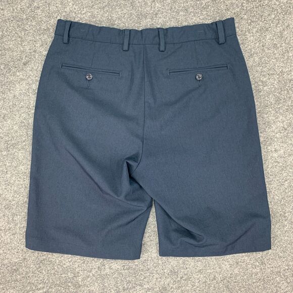 Greg Norman Golf Short Mens 34 Navy Stretch Flat Front Slash Pocket Bermuda - Picture 10 of 12